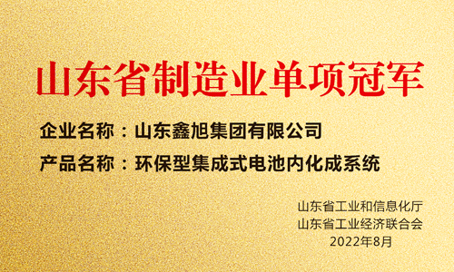 山东省制造业单项冠军